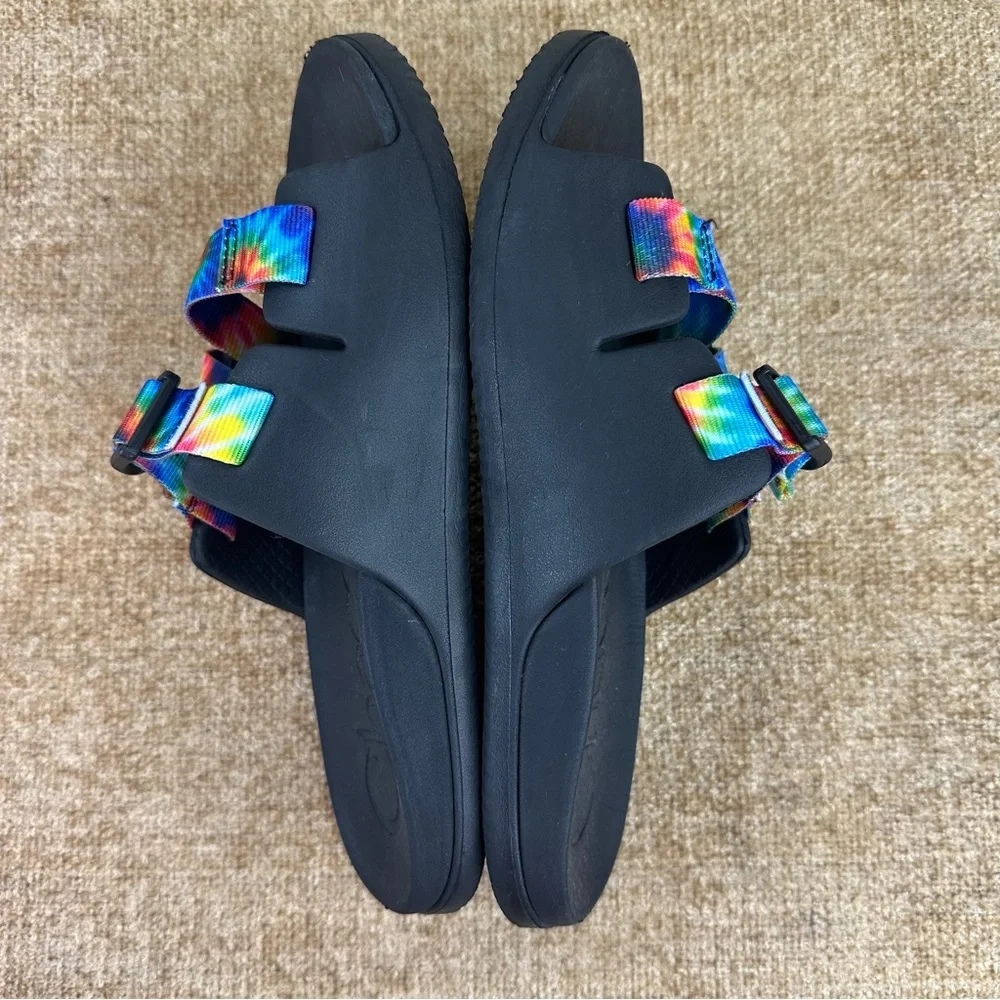 Chaco Kid's Chillos Strappy Black/Tie-Dye Slide/Sandals Size K5